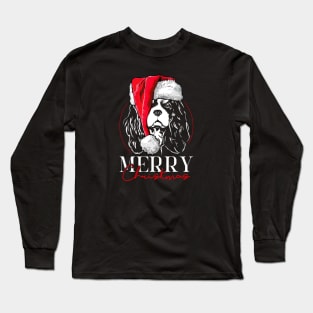 Funny Cavalier King Charles Spaniel Santa Merry Christmas dog mom Long Sleeve T-Shirt